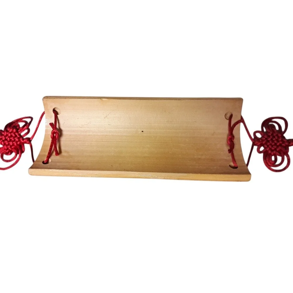 Chinese Bamboo & Red Rope Calligraphy‎ Hanging Wall Art